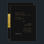 Black Elegance in Motion Wedding Invitation Kaart<br><div class="desc">Uitnodiging voor bruiloften. Zwart en goud. Elegant. Glam.</div>