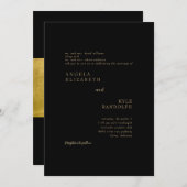 Black Elegance in Motion Wedding Invitation Kaart (Voorkant / Achterkant)