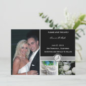 Black Elegance - Sla de datumkaart op. Save The Date (Staand voorkant)