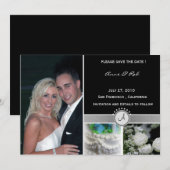 Black Elegance - Sla de datumkaart op. Save The Date (Voorkant / Achterkant)
