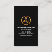 Black Elegance Striking Gold Lines Chauffeur Visitekaartje (Achterkant)