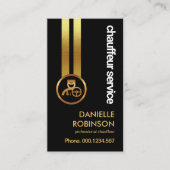 Black Elegance Striking Gold Lines Chauffeur Visitekaartje (Voorkant)