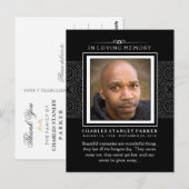 Black Elegance Sympathie Bedankt Foto Briefkaart (Voorkant / Achterkant)