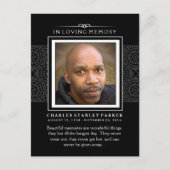 Black Elegance Sympathie Bedankt Foto Briefkaart (Voorkant)