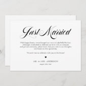 Black Elegant Bold Calligraphy Gewoon getrouwd Aankondiging (Voorkant / Achterkant)