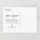 Black Elegant Bold Calligraphy Gewoon getrouwd Aankondigingskaart (Achterkant)