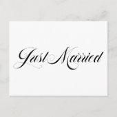 Black Elegant Bold Calligraphy Gewoon getrouwd Aankondigingskaart (Voorkant)