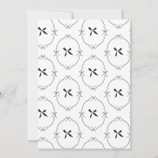 Black Elegant Bow Baby shower Uitnodiging (Achterkant)