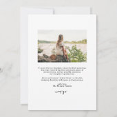 Black Elegant Calligraphy Photo Afstuderen Aankondiging (Achterkant)