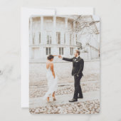 Black Elegant Calligraphy Photo Wedding Invitation Kaart (Achterkant)