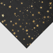 Black Elegant Celestial Starry Gold Stars Design Tissuepapier (Detail)