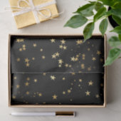 Black Elegant Celestial Starry Gold Stars Design Tissuepapier (Geschenk)
