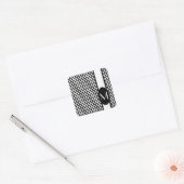 Black Elegant Chevron Design met monogram Vierkante Sticker (Envelop)