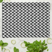Black Elegant Chevron Design Theedoek (Gevouwen)