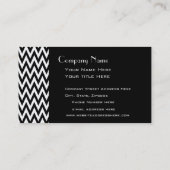 Black Elegant Chevron Monogram Visitekaartje (Achterkant)