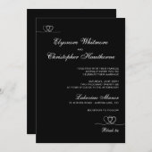 Black Elegant Chic Calligraphy Wedding Kaart (Voorkant / Achterkant)