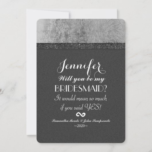 Black Elegant Chic Faux Foil en Glitter Kaart (Voorkant)