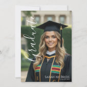 Black Elegant Classic One Photo Graduation Kaart (Voorkant)