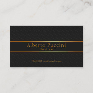Black Elegant Cubes Gold Line Banner Chauffeur Visitekaartje
