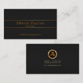 Black Elegant Cubes Gold Line Banner Chauffeur Visitekaartje (Voorkant / Achterkant)