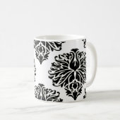 Black Elegant Damask Koffiemok (Voorkant rechts)