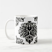 Black Elegant Damask Koffiemok (Links)