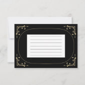 Black Elegant Deco Retro Vrijgezellenfeest Recipe  Kaart (Achterkant)