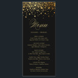 Black Elegant Faux Gold Foil Confetti Wedding Menu<br><div class="desc">Voeg een elegant accent aan uw gebeurtenislijst met deze klantgerichte menukaart toe. Het bevat faux Gold folie confetti stippen met een elegant script. Pas deze elegante menukaart aan door uw eigen details toe te voegen. Deze faux gouden folie menukaart is perfect voor bruiloften, vrijgezellenfeesten, baby showers, en nog veel meer....</div>