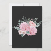 Black Elegant Floral Waterverf Lijst Boho Wedding Kaart (Achterkant)