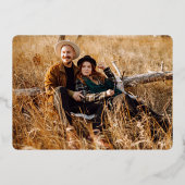 Black Elegant Floral Wedding Folie Uitnodiging (Achterkant)