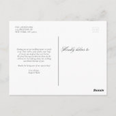 Black Elegant Flourish Script Weddenschap Bedankt Briefkaart (Achterkant)