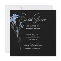 Black Elegant Flower White Script-Vrijgezellenfees