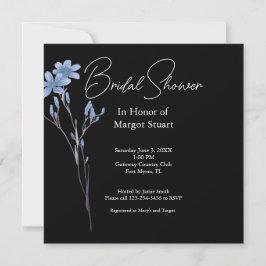 Black Elegant Flower White Script-Vrijgezellenfees