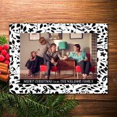 Black Elegant Foliage Holiday Photo Flat Feestdagenkaart