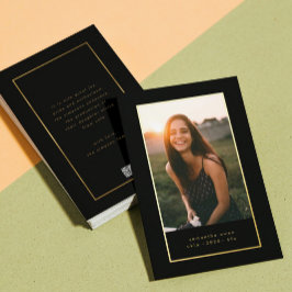 Black Elegant Folie Border Photo University Afstud Uitnodiging