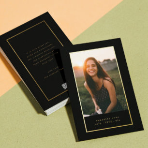 Black Elegant Folie Border Photo University Afstud Uitnodiging