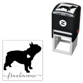 Black Elegant French Bulldog Zelfinktende Stempel (In situ)