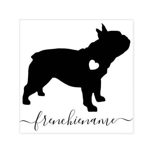 Black Elegant French Bulldog Zelfinktende Stempel (Design)
