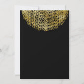 Black & Elegant Gold Circle Event Uitnodiging (Achterkant)