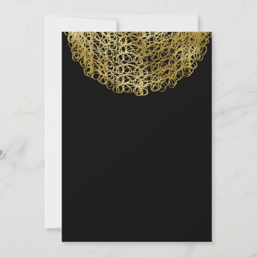 Black & Elegant Gold Circle Event Uitnodiging (Achterkant)