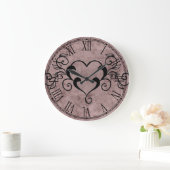 Black Elegant Heart Grote Klok (Huis)
