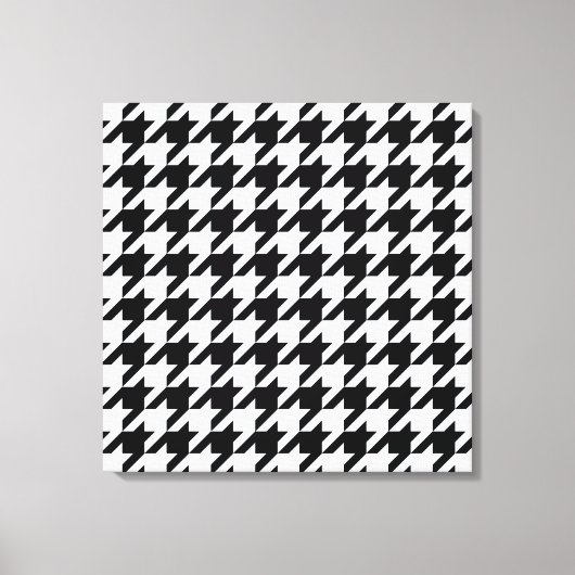 Black Elegant Houndstooth Canvas Afdruk (Voorkant)