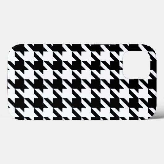 Black Elegant Houndstooth Case-Mate iPhone Case (Achterkant (horizontaal))