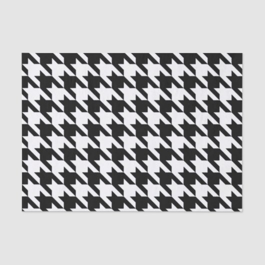 Black Elegant Houndstooth Tissuepapier (Voorkant)