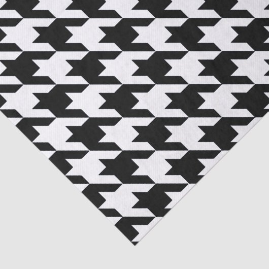 Black Elegant Houndstooth Tissuepapier (Detail)