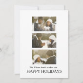 Black Elegant Merry Christmas Greeting Photo  Kaart (Voorkant)