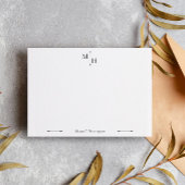 Black Elegant Minimalist Arrow Point Monogram Notitiekaartje