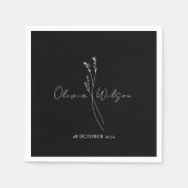 Black Elegant Minimalist Botanical Servet (Voorkant)