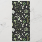 Black elegant modern botanical script wedding menu (Achterkant)