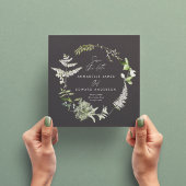 Black elegant modern botanical script wedding save the date